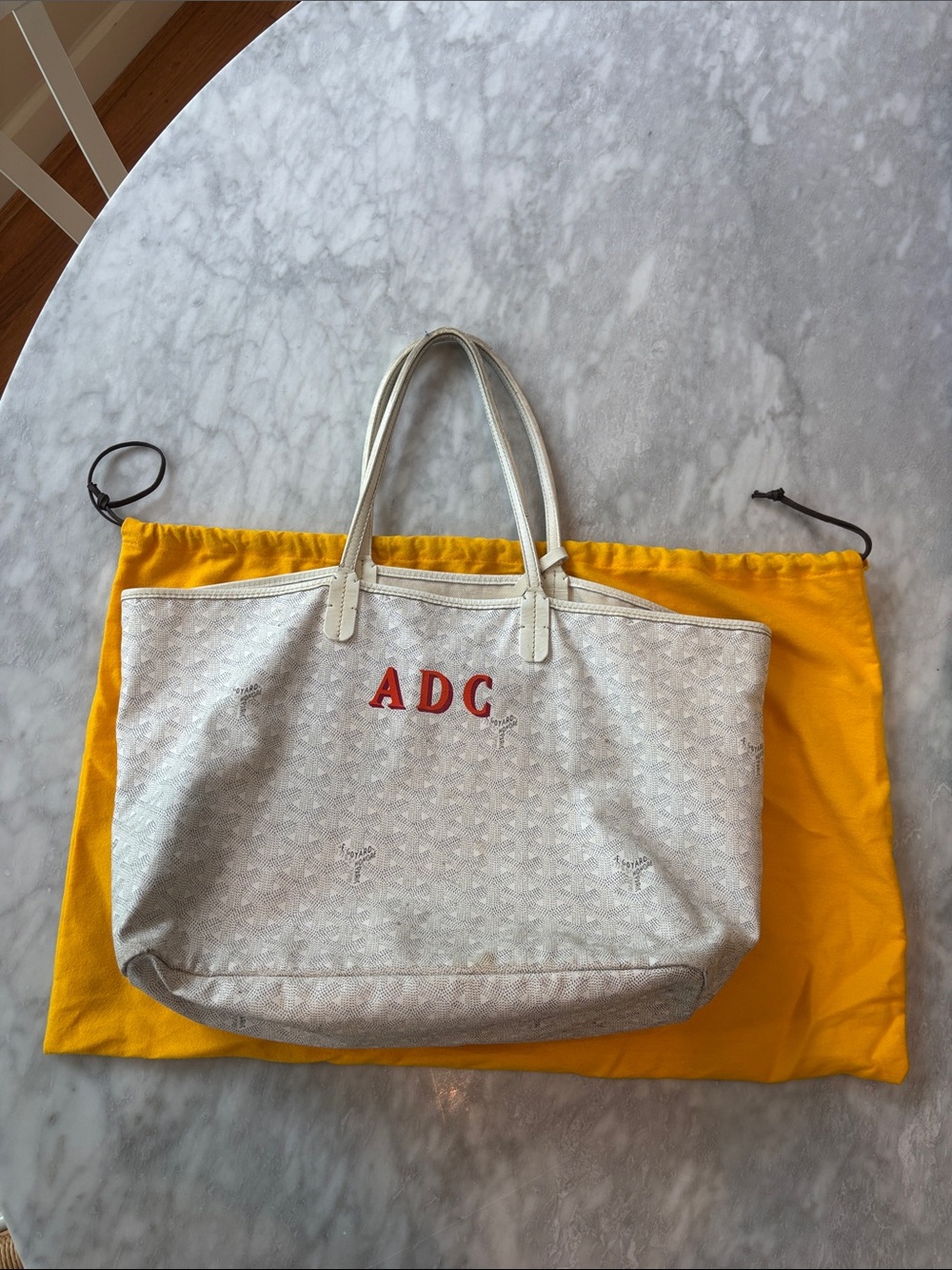 Goyard St Louis PM White canvas with monogram and wallet attachment - Picture 4 of 10